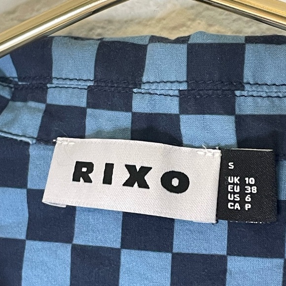 RIXO nightdress checkered blue sz small style “Montana” button down - Picture 5 of 8